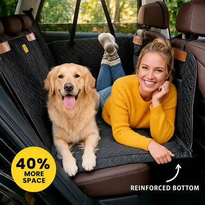 Hundedecke Auto mit harter Unterseite – faltbar, bedeckt den gesamten Sitz (2/3 oder 1/3)
